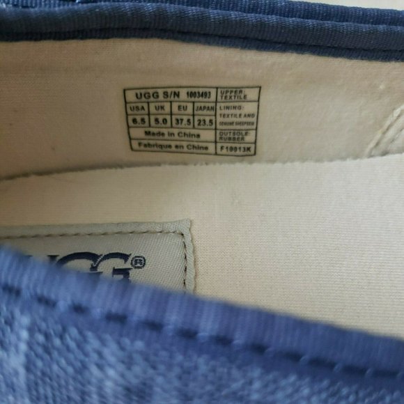 Ugg Indah Ballet Flat Denim Blue Western Girl Country Core Lace Ribbon 6.5 NEW - Picture 7 of 16